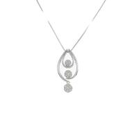 K18WG 2WAY フラワー ダイヤモンドネックレス