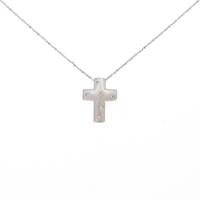 K18WG／750WG クロス ダイヤモンドネックレス