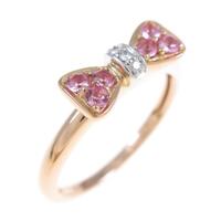 ポンテヴェキオ リボン ピンクサファイヤリング