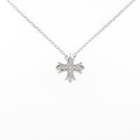 K18WG クロス ダイヤモンドネックレス