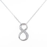 K18WG ナンバー8 ダイヤモンドネックレス