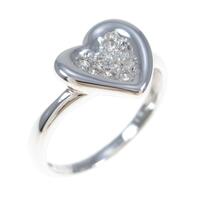 K18WG ハート ダイヤモンドリング