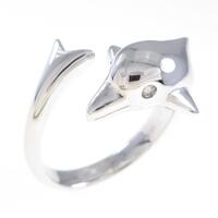 K18WG ドルフィン ダイヤモンドリング