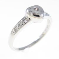 14KTWG ハート ダイヤモンドリング