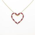 14KYG／14KWG／K18YG ハート ルビーネックレス
