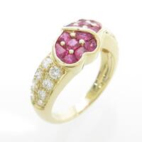 18KYG ハート ルビーリング