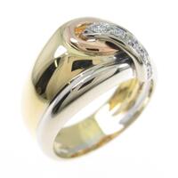 750スリーカラー ダイヤモンドリング