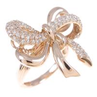 K18PG リボン ダイヤモンドリング