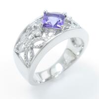 K18WG アメジストリング