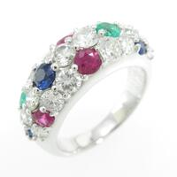 K18WG カラーストーンリング