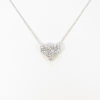 K18WG ハート ダイヤモンドネックレス