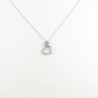 K18WG ハート×フラワー ダイヤモンドネックレス