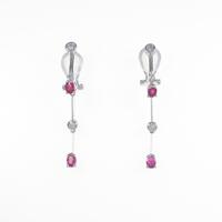 K18WG／K14WG ルビーイヤリング