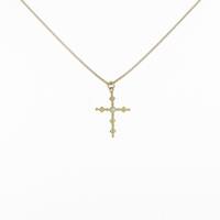K18YG クロス ダイヤモンドネックレス