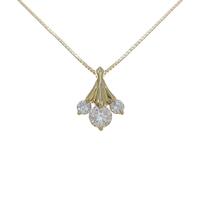 K18YG スリーストーン ダイヤモンドネックレス