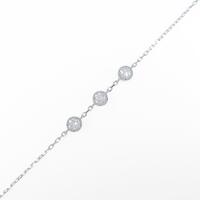 【リメイク】K18WG スリーストーン ダイヤモンドブレスレット