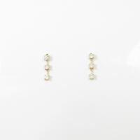 【リメイク】K18YG スリーストーン ダイヤモンドピアス