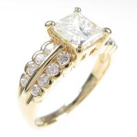 【リメイク】K18YG ダイヤモンドリング 1．016ct・K・I1・プリンセスカット