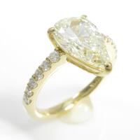 【リメイク】K18YG ダイヤモンドリング 2．003ct・VLY・SI1・ペアシェイプ