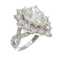 プラチナダイヤモンドリング 4．015ct・M・VVS2・ペアシェイプ