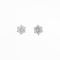 【リメイク】K18YG／ST ダイヤモンドピアス 0．375ct・0．397ct・F・VS1・VG?GOOD