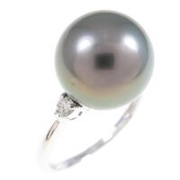 K18WG クロチョウパールリング