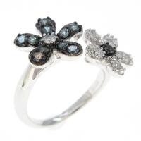 K18WG／K18BG フラワー アレキサンドライトリング