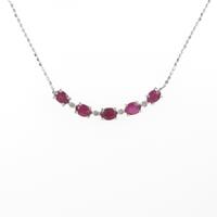 K18WG ルビーネックレス