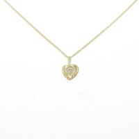 K18YG ハート ダイヤモンドネックレス