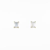 【リメイク】K18YG／ST ダイヤモンドピアス 0．288ct・0．300ct・F・VVS2?VS1・ステップカット