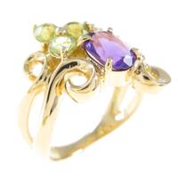 K18YG ペリドットリング