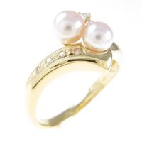 K18YG アコヤパールリング