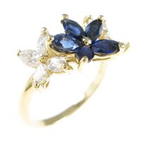 クイーン フラワー サファイヤリング