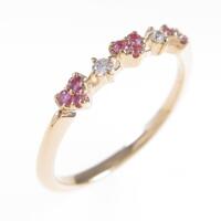 ポンテヴェキオ ハート ピンクサファイヤリング