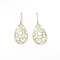 K18YG ハート ダイヤモンドピアス