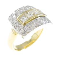 K18YG／PT ダイヤモンドリング