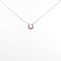 K18PG／K18WG 2WAY ホースシュー ピンクサファイヤネックレス