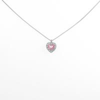 PT ハート ピンクサファイヤネックレス