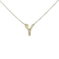 K18YG イニシャルY ダイヤモンドネックレス
