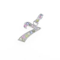 K18WG ナンバー7 サファイヤペンダント