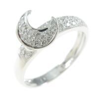 K18WG ムーン ダイヤモンドリング