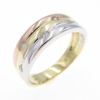 K18スリーカラー ダイヤモンドリング