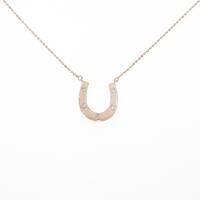 K18PG ホースシュー ダイヤモンドネックレス