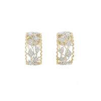 K18YG／K18WG リーフ ダイヤモンドイヤリング