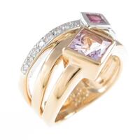 K18PG／PT カラーストーンリング