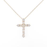 【リメイク】K18YG クロス ダイヤモンドネックレス