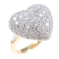 750YG／750WG ハート パヴェ ダイヤモンドリング