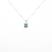 K18WG エメラルドネックレス