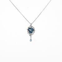 K18WG ブルートパーズネックレス