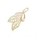 K18YG リーフ アコヤパールブローチ